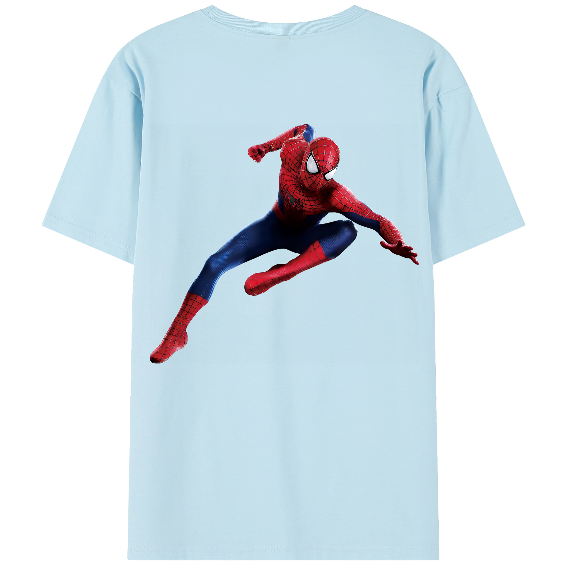 （画像用） Spider Man スパイダーマン 綿100％半袖Tシャツ（背面プリント）
